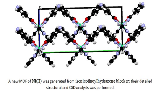 سنتز و تعیین ساختار بلوری چارچوب آلی فلزی نیکل با 2-استیل ایزونیکوتنیل هیدرازون و مطالعات پایگاه داده های کریستالوگرافی کمبریج 